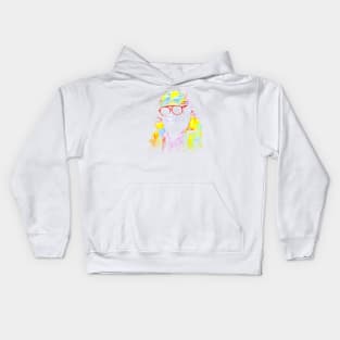 A Colorfully Dressed Gorilla Kids Hoodie